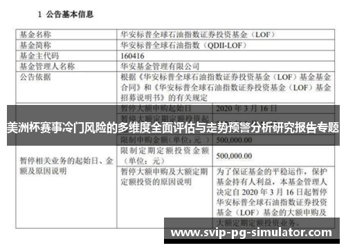 美洲杯赛事冷门风险的多维度全面评估与走势预警分析研究报告专题 美洲杯赛事冷门风险的多维度全面评估与走势预警分析研究报告专题
